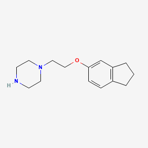 molecular formula C15H22N2O B2857603 1-[2-(2,3-二氢-1H-茚-5-氧基)乙基]哌嗪 CAS No. 943119-67-3
