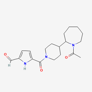 molecular formula C19H27N3O3 B2857610 5-[4-(1-Acetylazepan-2-yl)piperidine-1-carbonyl]-1H-pyrrole-2-carbaldehyde CAS No. 2224461-23-6