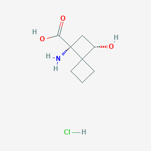 molecular formula C8H14ClNO3 B2857615 (1S,3R)-3-Amino-1-hydroxyspiro[3.3]heptane-3-carboxylic acid;hydrochloride CAS No. 2408936-97-8