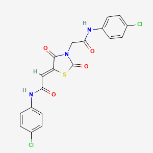 (Z)-N-(4-chlorophenyl)-2-(3-(2-((4-chlorophenyl)amino)-2-oxoethyl)-2,4-dioxothiazolidin-5-ylidene)acetamide