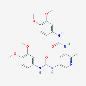 molecular formula C25H29N5O6 B285762 N-(5-{[(3,4-dimethoxyanilino)carbonyl]amino}-2,6-dimethyl-3-pyridinyl)-N'-(3,4-dimethoxyphenyl)urea 
