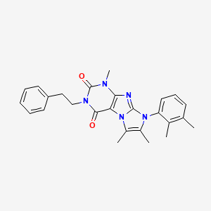 molecular formula C26H27N5O2 B2857634 8-(2,3-dimethylphenyl)-1,6,7-trimethyl-3-phenethyl-1H-imidazo[2,1-f]purine-2,4(3H,8H)-dione CAS No. 904372-28-7