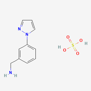 molecular formula C10H13N3O4S B2857638 [3-(1H-Pyrazol-1-yl)benzyl]amine sulfate CAS No. 1233513-44-4