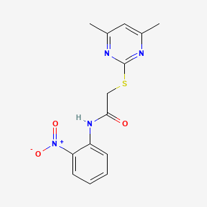 molecular formula C14H14N4O3S B2857649 2-[(4,6-二甲基嘧啶-2-基)硫代]-N-(2-硝基苯基)乙酰胺 CAS No. 223485-55-0
