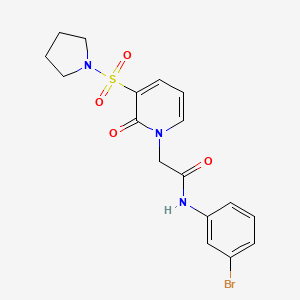 molecular formula C17H18BrN3O4S B2857652 N-(3-bromophenyl)-2-(2-oxo-3-(pyrrolidin-1-ylsulfonyl)pyridin-1(2H)-yl)acetamide CAS No. 1251628-05-3