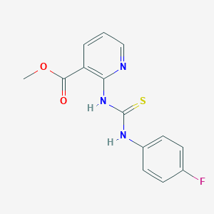 molecular formula C14H12FN3O2S B2857663 Methyl 2-(3-(4-fluorophenyl)thioureido)nicotinate CAS No. 702667-52-5