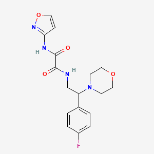 molecular formula C17H19FN4O4 B2857666 N1-(2-(4-氟苯基)-2-吗啉乙基)-N2-(异恶唑-3-基)草酰胺 CAS No. 941933-02-4