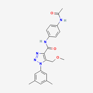 molecular formula C21H23N5O3 B2857670 N-[4-(acetylamino)phenyl]-1-(3,5-dimethylphenyl)-5-(methoxymethyl)-1H-1,2,3-triazole-4-carboxamide CAS No. 950243-51-3