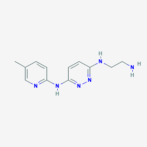 molecular formula C12H16N6 B2857683 N3-(2-氨基乙基)-N6-(5-甲基吡啶-2-基)吡啶-3,6-二胺 CAS No. 1706438-22-3