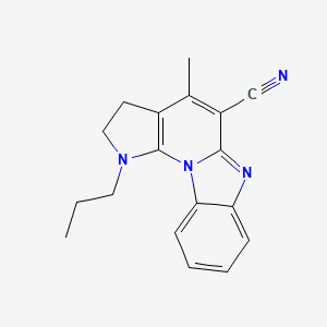 4-methyl-1-propyl-2,3-dihydro-1H-pyrrolo[3',2':5,6]pyrido[1,2-a]benzimidazole-5-carbonitrile