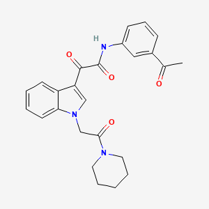 N-(3-acetylphenyl)-2-oxo-2-[1-(2-oxo-2-piperidin-1-ylethyl)indol-3-yl]acetamide