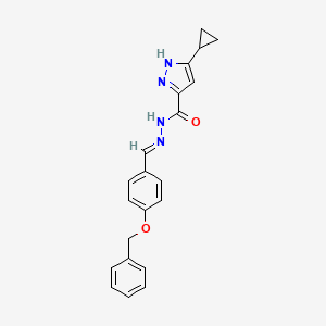 (E)-N'-(4-(benzyloxy)benzylidene)-3-cyclopropyl-1H-pyrazole-5-carbohydrazide