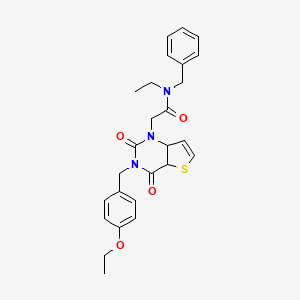 N-benzyl-2-{3-[(4-ethoxyphenyl)methyl]-2,4-dioxo-1H,2H,3H,4H-thieno[3,2-d]pyrimidin-1-yl}-N-ethylacetamide