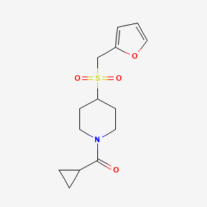 Cyclopropyl(4-((furan-2-ylmethyl)sulfonyl)piperidin-1-yl)methanone
