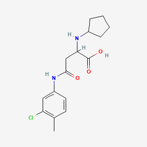 molecular formula C16H21ClN2O3 B2857708 4-(3-Chloro-4-methylanilino)-2-(cyclopentylamino)-4-oxobutanoic acid CAS No. 1025773-69-6