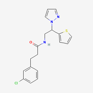 N-(2-(1H-pyrazol-1-yl)-2-(thiophen-2-yl)ethyl)-3-(3-chlorophenyl)propanamide