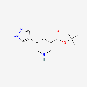 molecular formula C14H23N3O2 B2857723 tert-butyl 5-(1-methyl-1H-pyrazol-4-yl)piperidine-3-carboxylate CAS No. 2059938-01-9