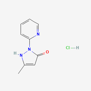 molecular formula C9H10ClN3O B2857728 3-Methyl-1-pyridin-2-yl-1H-pyrazol-5-ol hydrochloride CAS No. 2301856-77-7
