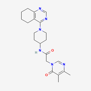 molecular formula C21H28N6O2 B2857731 2-(4,5-dimethyl-6-oxopyrimidin-1(6H)-yl)-N-(1-(5,6,7,8-tetrahydroquinazolin-4-yl)piperidin-4-yl)acetamide CAS No. 2034408-69-8