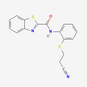 molecular formula C17H13N3OS2 B2857732 N-(2-((2-氰乙基)硫代)苯基)苯并[d]噻唑-2-甲酰胺 CAS No. 477498-24-1