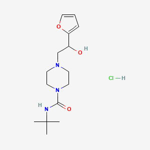 molecular formula C15H26ClN3O3 B2857734 N-(叔丁基)-4-(2-(呋喃-2-基)-2-羟乙基)哌嗪-1-甲酰胺盐酸盐 CAS No. 1396850-52-4