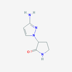 molecular formula C7H10N4O B2857738 3-(3-amino-1H-pyrazol-1-yl)pyrrolidin-2-one CAS No. 2138273-28-4
