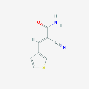 molecular formula C8H6N2OS B2857741 2-Cyano-3-(thiophen-3-yl)prop-2-enamide CAS No. 1448583-31-0