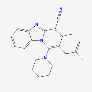 molecular formula C22H24N4 B2857744 3-Methyl-2-(2-methylprop-2-enyl)-1-piperidin-1-ylpyrido[1,2-a]benzimidazole-4-carbonitrile CAS No. 612037-73-7