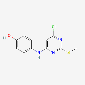 4-{[6-Chloro-2-(methylsulfanyl)-4-pyrimidinyl]amino}benzenol