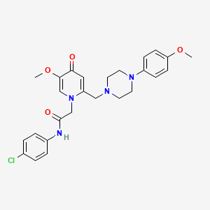 molecular formula C26H29ClN4O4 B2857759 N-(4-氯苯基)-2-(5-甲氧基-2-((4-(4-甲氧基苯基)哌嗪-1-基)甲基)-4-氧代吡啶-1(4H)-基)乙酰胺 CAS No. 921479-65-4