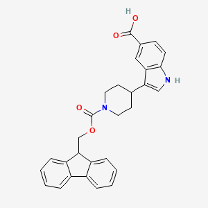 molecular formula C29H26N2O4 B2857771 3-[1-(9H-Fluoren-9-ylmethoxycarbonyl)piperidin-4-yl]-1H-indole-5-carboxylic acid CAS No. 2138387-12-7