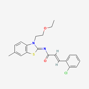 (2E,NZ)-3-(2-chlorophenyl)-N-(3-(2-ethoxyethyl)-6-methylbenzo[d]thiazol-2(3H)-ylidene)acrylamide