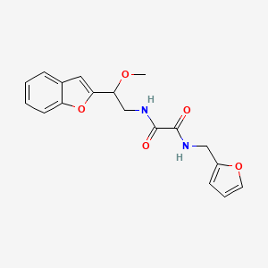 molecular formula C18H18N2O5 B2857784 N1-(2-(苯并呋喃-2-基)-2-甲氧基乙基)-N2-(呋喃-2-基甲基)草酰胺 CAS No. 2034421-74-2