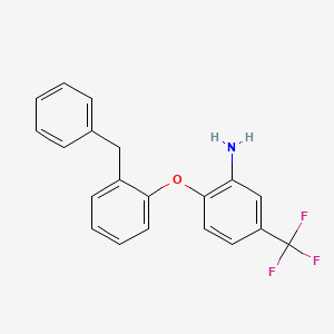 molecular formula C20H16F3NO B2857787 2-(2-Benzylphenoxy)-5-(trifluoromethyl)aniline CAS No. 312531-18-3