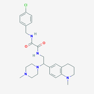 molecular formula C26H34ClN5O2 B2857788 N1-(4-氯苄基)-N2-(2-(1-甲基-1,2,3,4-四氢喹啉-6-基)-2-(4-甲基哌嗪-1-基)乙基)草酰胺 CAS No. 921901-42-0