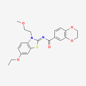 (Z)-N-(6-ethoxy-3-(2-methoxyethyl)benzo[d]thiazol-2(3H)-ylidene)-2,3-dihydrobenzo[b][1,4]dioxine-6-carboxamide