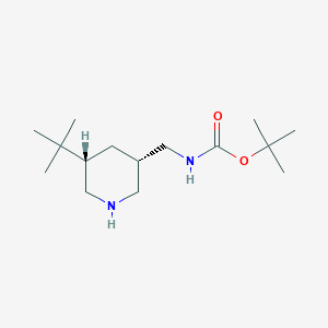 molecular formula C15H30N2O2 B2857796 叔丁基 N-[[(3S,5S)-5-叔丁基哌啶-3-基]甲基]氨基甲酸酯 CAS No. 2305202-75-7