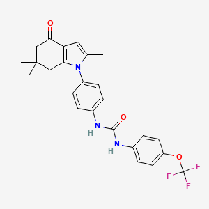 ((4-(trifluoromethoxy)phenyl)amino)-N-(4-(2,6,6-trimethyl-4-oxo(5,6,7-trihydroindolyl))phenyl)formamide