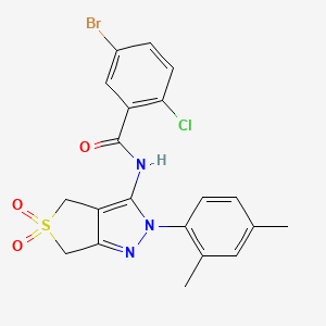 molecular formula C20H17BrClN3O3S B2857798 5-bromo-2-chloro-N-(2-(2,4-dimethylphenyl)-5,5-dioxido-4,6-dihydro-2H-thieno[3,4-c]pyrazol-3-yl)benzamide CAS No. 450339-69-2