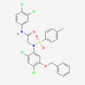 2-{5-(benzyloxy)-2,4-dichloro[(4-methylphenyl)sulfonyl]anilino}-N-(3,4-dichlorophenyl)acetamide