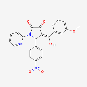 3-hydroxy-4-(3-methoxybenzoyl)-5-(4-nitrophenyl)-1-(pyridin-2-yl)-1H-pyrrol-2(5H)-one
