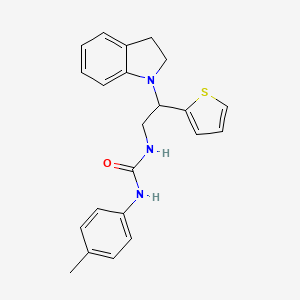 molecular formula C22H23N3OS B2857813 1-(2-(Indolin-1-yl)-2-(thiophen-2-yl)ethyl)-3-(p-tolyl)urea CAS No. 904270-81-1