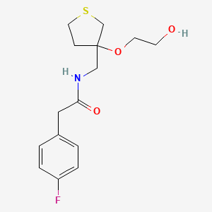 2-(4-fluorophenyl)-N-((3-(2-hydroxyethoxy)tetrahydrothiophen-3-yl)methyl)acetamide