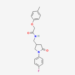 N-((1-(4-fluorophenyl)-5-oxopyrrolidin-3-yl)methyl)-2-(p-tolyloxy)acetamide