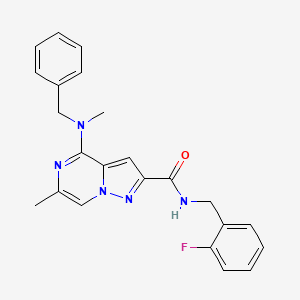 4-[benzyl(methyl)amino]-N-(2-fluorobenzyl)-6-methylpyrazolo[1,5-a]pyrazine-2-carboxamide