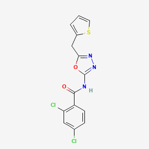 molecular formula C14H9Cl2N3O2S B2857828 2,4-dichloro-N-(5-(thiophen-2-ylmethyl)-1,3,4-oxadiazol-2-yl)benzamide CAS No. 1040666-45-2