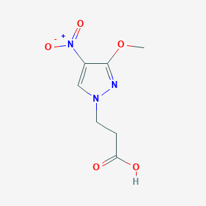 molecular formula C7H9N3O5 B2857833 3-(3-methoxy-4-nitro-1H-pyrazol-1-yl)propanoic acid CAS No. 1005612-48-5