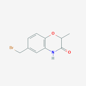 molecular formula C10H10BrNO2 B2857835 6-(bromomethyl)-2-methyl-3,4-dihydro-2H-1,4-benzoxazin-3-one CAS No. 1547531-80-5