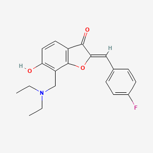molecular formula C20H20FNO3 B2857840 (Z)-7-((diethylamino)methyl)-2-(4-fluorobenzylidene)-6-hydroxybenzofuran-3(2H)-one CAS No. 869077-15-6