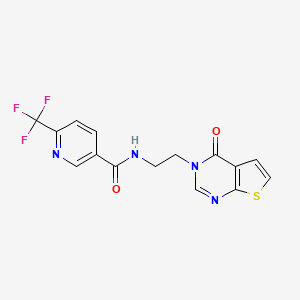 N-(2-(4-oxothieno[2,3-d]pyrimidin-3(4H)-yl)ethyl)-6-(trifluoromethyl)nicotinamide
